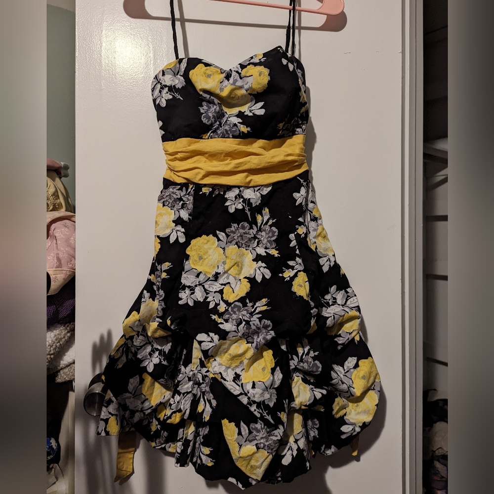 Speechless black and yellow floral dress